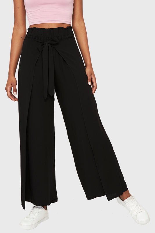 Pantalón Palazzo Lazo Frontal Negro