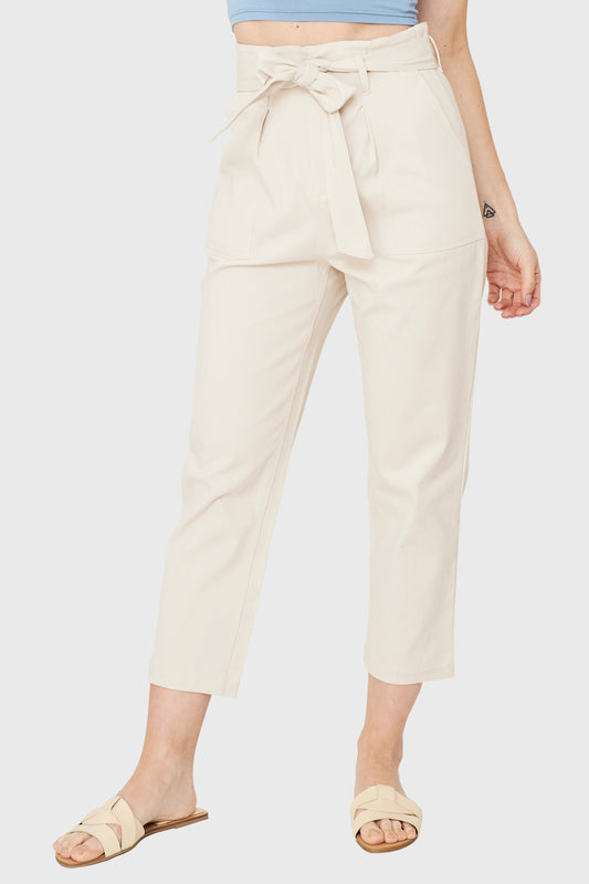 Pantalón Bolsillos Cargo Beige