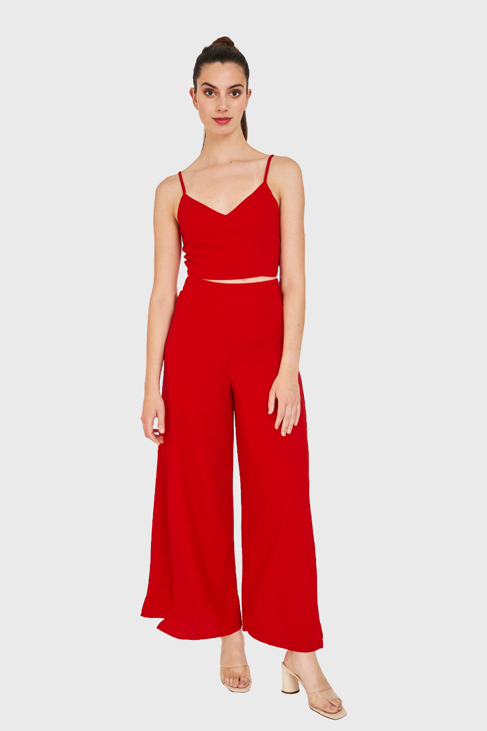 Pantalón Palazzo Rojo Outfit Pants Rojo Pantalón Palazzo Aberturas