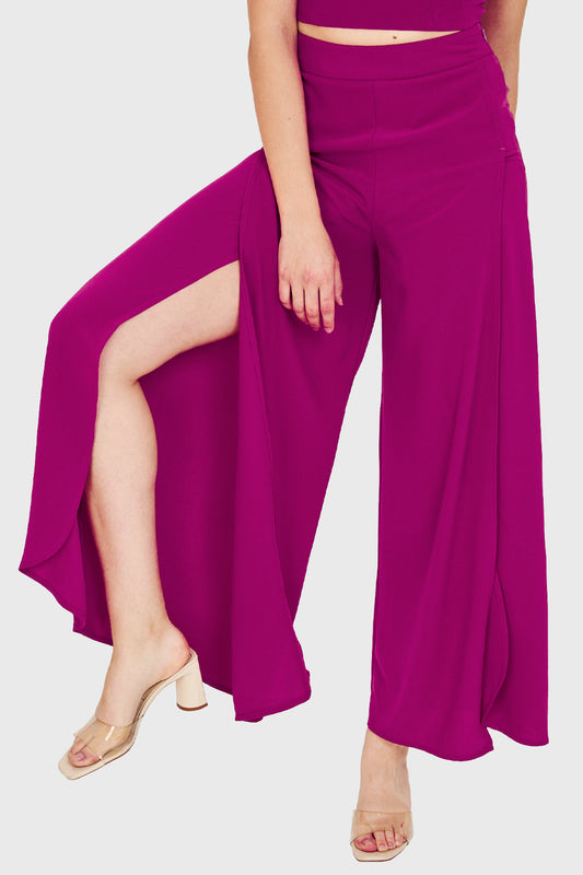 Pantalón Palazzo Aberturas Magenta