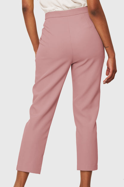 Pantalón Básico Tiro Alto Rosado