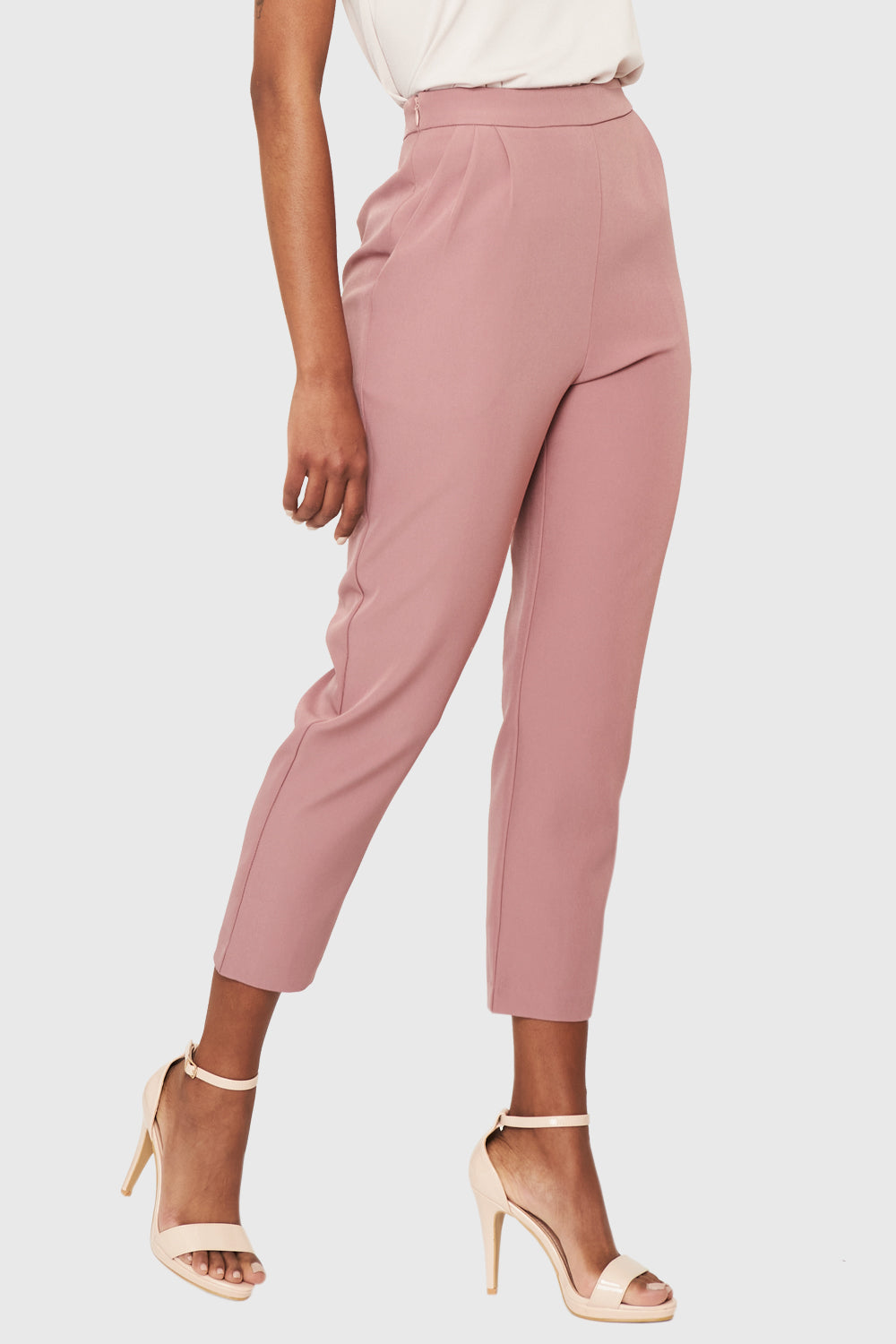 Pantalón Básico Tiro Alto Rosado