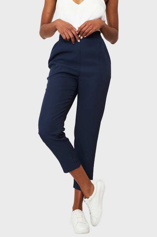 Pantalón Básico Tiro Alto Azul Marino