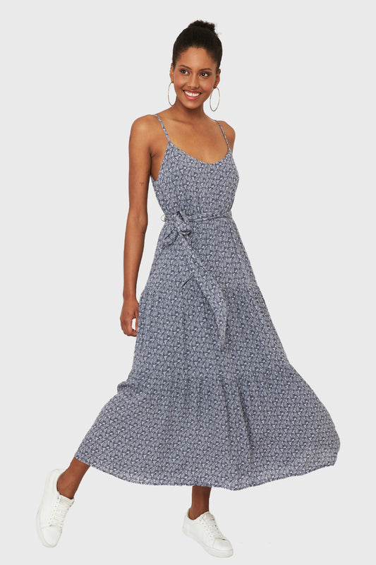Vestido Print  Paisley Celeste