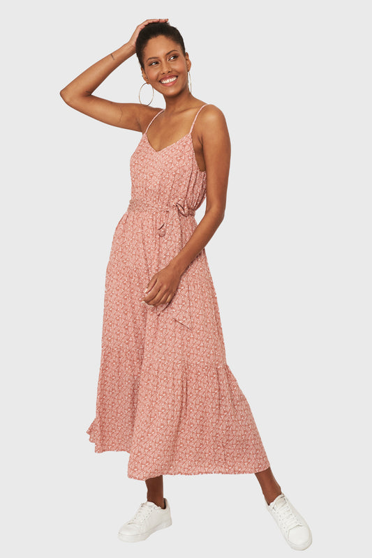 Vestido Print  Paisley Rosado