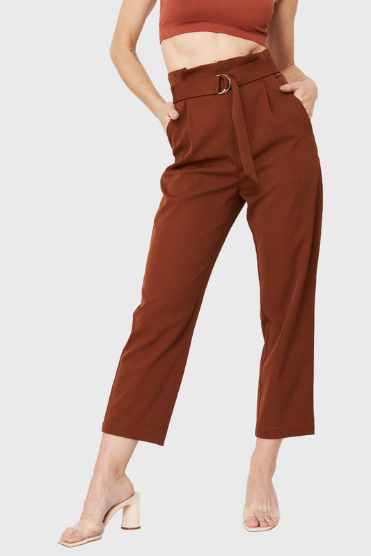 Pantalón Lazo Hebilla Café Oscuro